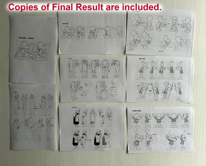 BONE Production Art aimed to Collectibles - 20 A4 Turnaround  Covers Studio - 2014