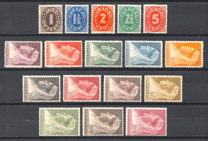 Curaçao 1936 - Tre komplette serier - NVPH 121/125, 126/134, 135/137