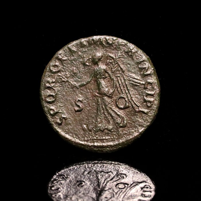 Romarriket. Trajan (AD 98-117). As Rome - Victory advancing left  (Ingen mindstepris)