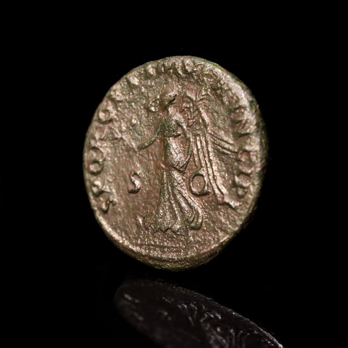 Romarriket. Trajan (AD 98-117). As Rome - Victory advancing left  (Ingen mindstepris)