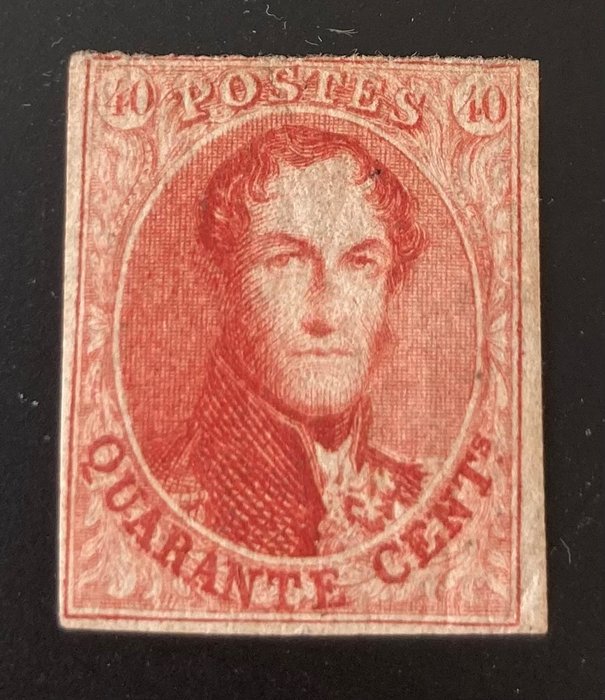 Belgien 1861 - OBP #12 22m-original tyggegummi med hængselrest - 40c rare find