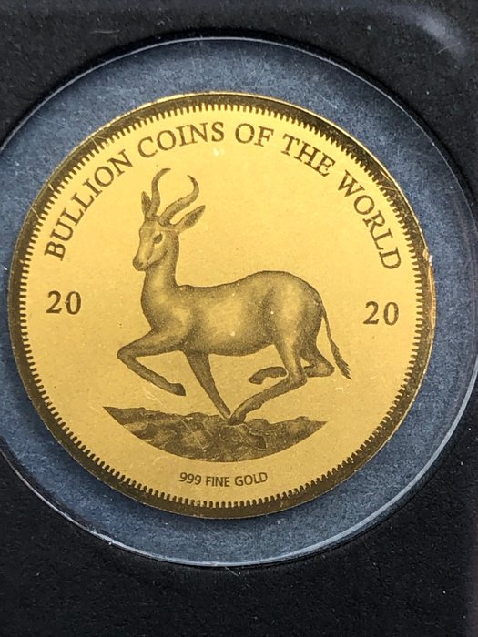 Tchad. 3000 Francs 2019/2020 Springbok + 30 Jahre Mauerfall, 2 x 1/500 Oz (.999)  (Ingen mindstepris)