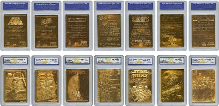 Star Wars ( Lof of 7 ) - Original Gold Cards ( 23K ) - Grade 10 - 1996 Graded card - WCG