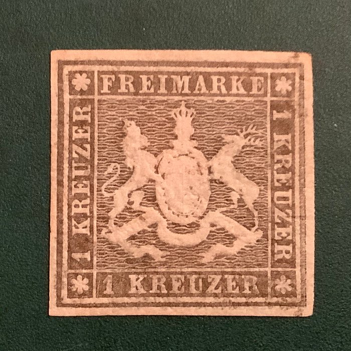 Württemberg 1859 - 1 Kreuzer våbenskjold - godkendt - Michel 11b