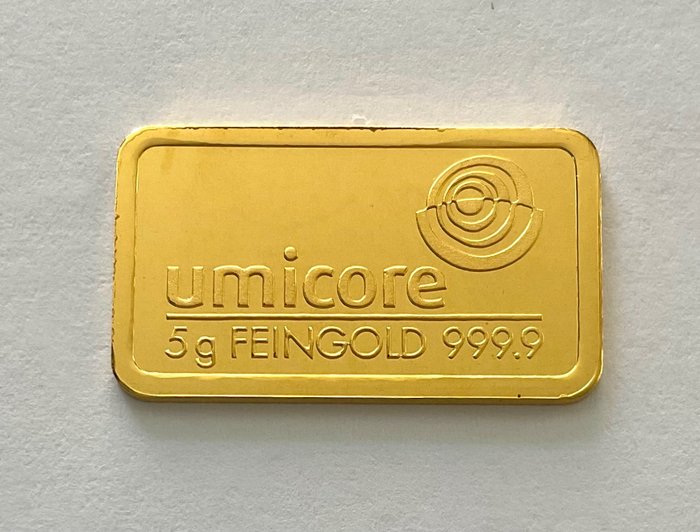 5 gram - Guld 999 - Umicore, Belgium