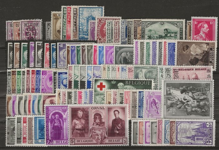 Belgien 1919/1939 - Serier og delbind med katedraler, Expresse, Landskaber, Slotte, Rubens - OBP/COB tussen 164 en 526