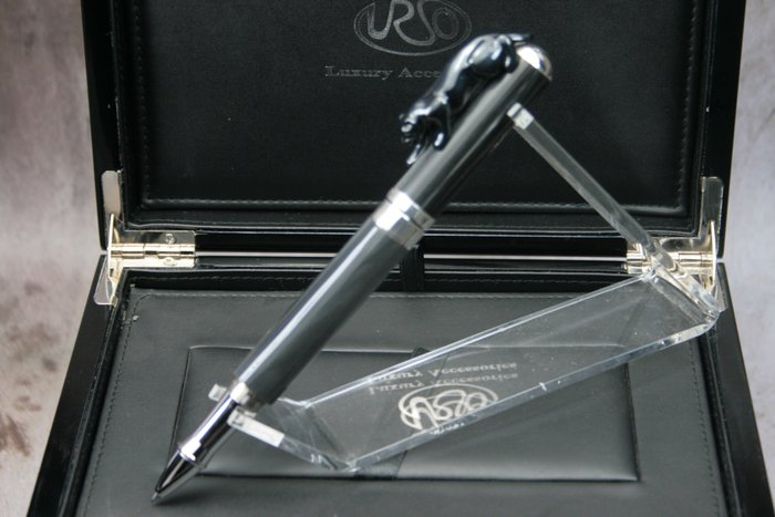 Urso - Roller black panther in sterling silver and black diamond  limited edition - Rollerpen