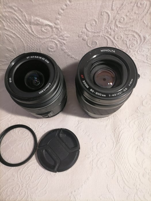 Sony 18-55mm/35-56 + minolta  80-200mm/45-56 Zoomobjektiv