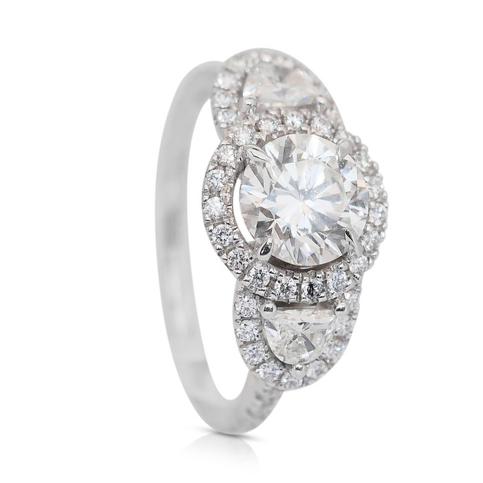 Ring - 18 kraat Hvidguld -  2.58ct. tw. Diamant (Natur) - Diamant