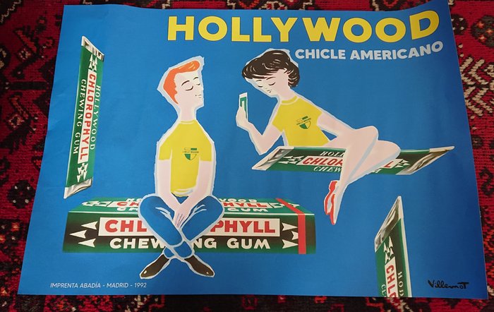 Bernard Villemot - Amerikaanse Hollywood-chewing gum met chlorophyl - 1990‹erne