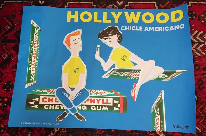 Bernard Villemot - Amerikaanse Hollywood-chewing gum met chlorophyl - 1990‹erne