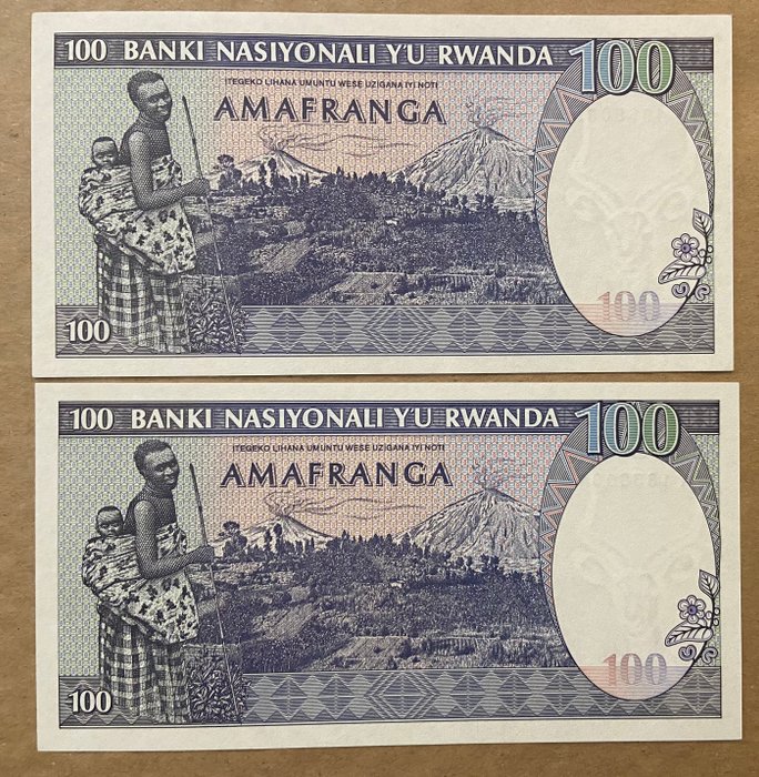 Rwanda. - 5 banknotes Francs - various dates  (Ingen mindstepris)