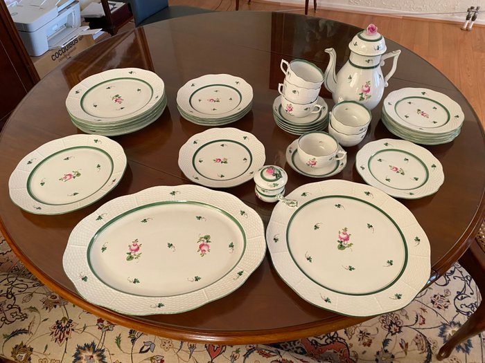 Herend - Middagssæt til 6 (33) - Vienna Rose - Knogleporcelæn