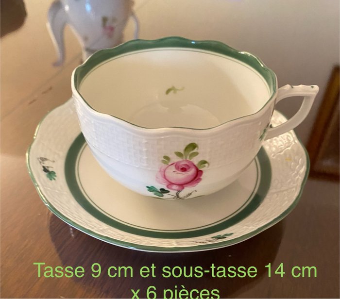 Herend - Middagssæt til 6 (33) - Vienna Rose - Knogleporcelæn