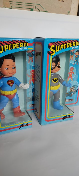 Baravelli  - Actionfigur 2 x Supereroi Junior Batman/Superman - 1970-1980 - Italien