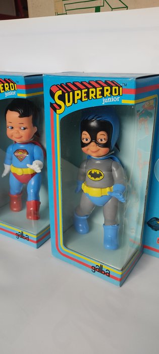 Baravelli  - Actionfigur 2 x Supereroi Junior Batman/Superman - 1970-1980 - Italien