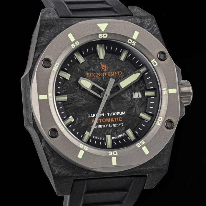 Tecnotempo - Forged Carbon  Titanium 250M - Swiss Movt - Limited Edition - Ingen mindstepris - TT.250.ACTC - Mænd - 2011-nu