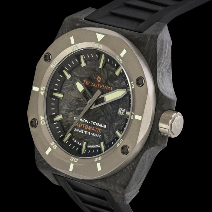 Tecnotempo - Forged Carbon  Titanium 250M - Swiss Movt - Limited Edition - Ingen mindstepris - TT.250.ACTC - Mænd - 2011-nu