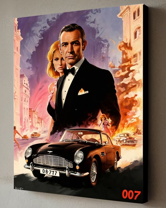 Jacob Hitt - Canvas ready-to-hang - Sean Connery as James Bond Poster Style - w/COA listed artist