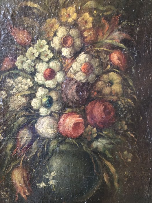 Spansk skole (XIX) - Flowers in vase