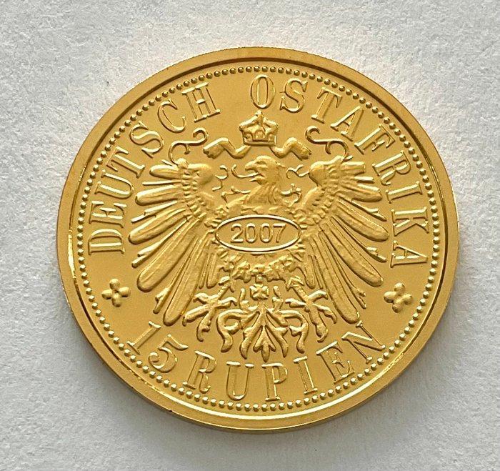 Tyskland. 2007 - Medaille 15 Rupien 1916 - Deutsch-Ostafrika - 2,05 g Gold .585  (Ingen mindstepris)