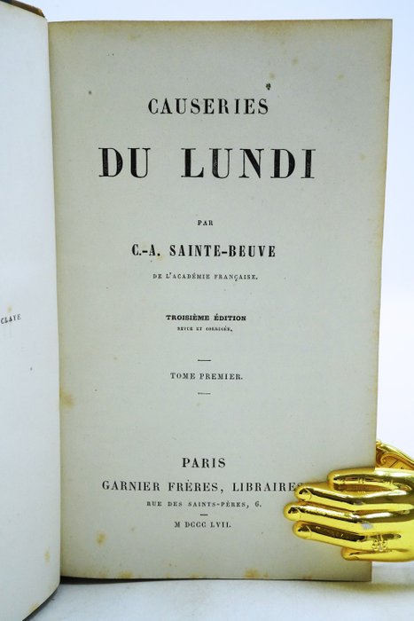 C.-A. Sainte-Beuve - Causeries du lundi - 1851-1862