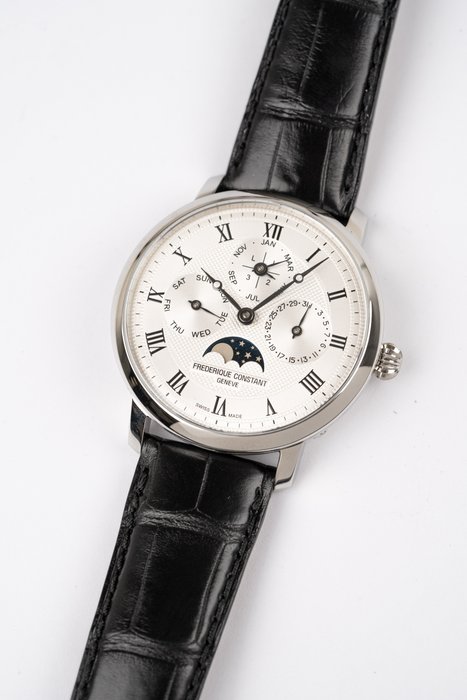 Frédérique Constant - Slimline Perpetual Calendar Moonphase Collection - BRAND NEW - FC-775MC4S6 - Mænd - 2011-nu