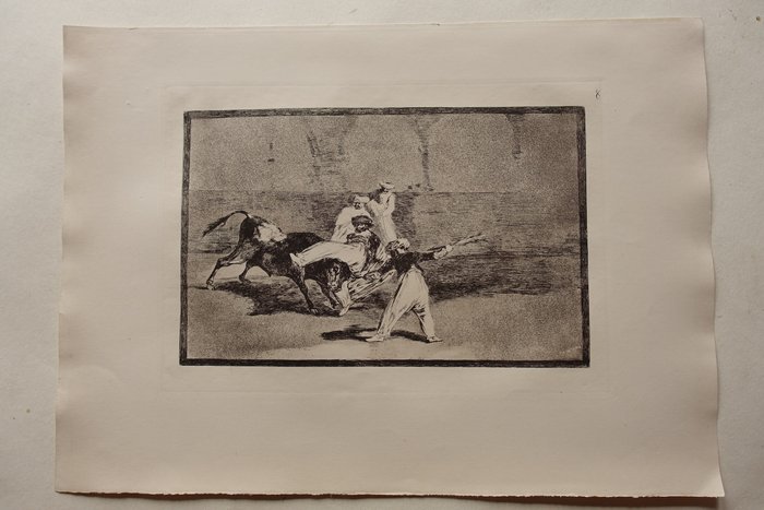 Francisco de Goya (1746-1828), after - La Tauromaquia Blatt: #8 Cogida de un moro estando en la plaza