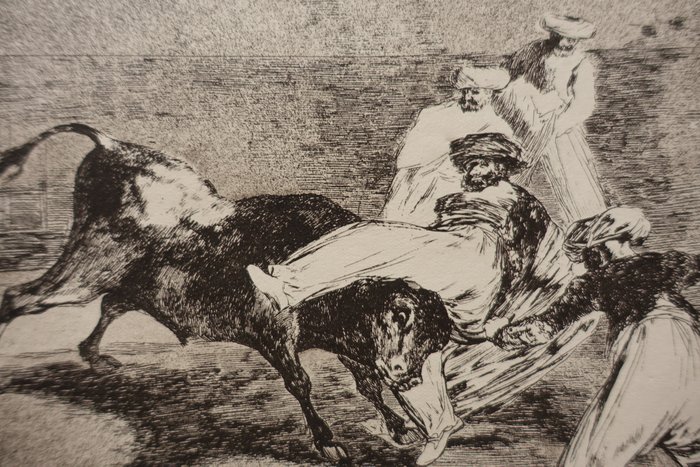 Francisco de Goya (1746-1828), after - La Tauromaquia Blatt: #8 Cogida de un moro estando en la plaza