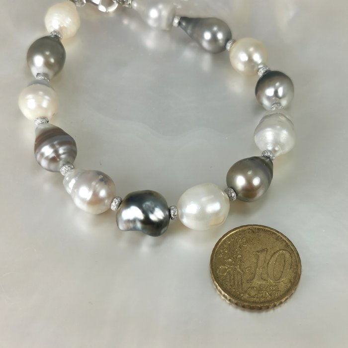 Armbånd Sølv Perle - Perle - Tahiti  SSP Ø 9x10,1 mm