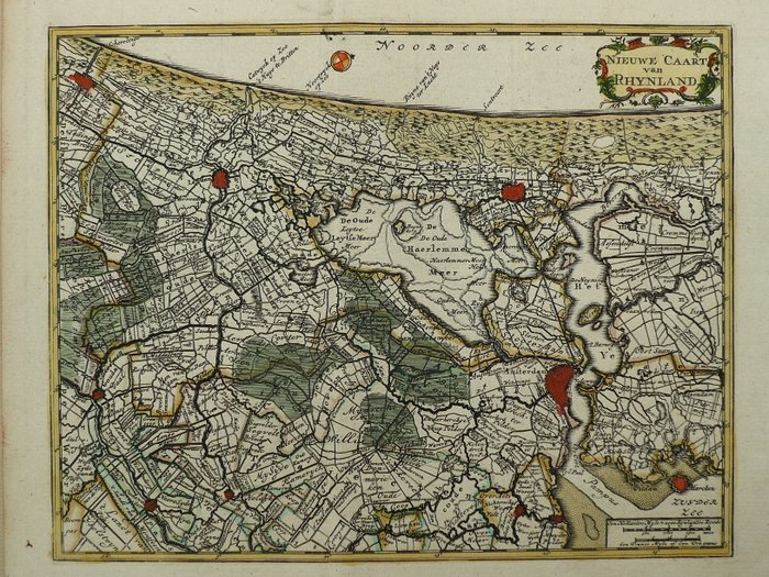 Holland - Holland, Rheinland; Hendrik de Leth - Nieuwe Caart van Rhynland - 1740