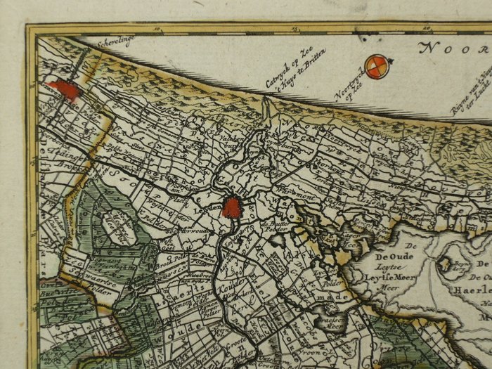 Holland - Holland, Rheinland; Hendrik de Leth - Nieuwe Caart van Rhynland - 1740