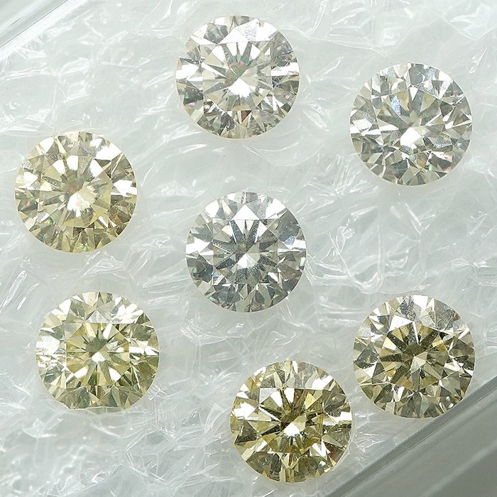 7 pcs Diamant  (Natur)  - 1.13 ct - SI1, VS1 - Gem Report Antwerp (GRA)