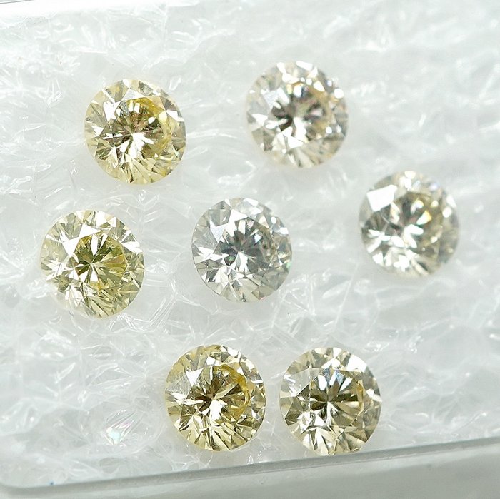 7 pcs Diamant  (Natur)  - 1.13 ct - SI1, VS1 - Gem Report Antwerp (GRA)