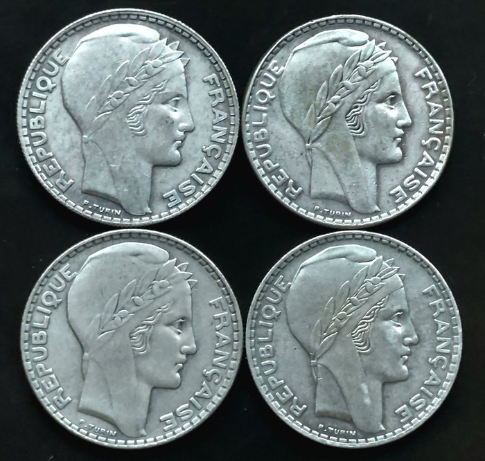 Frankrig. 4 Moedas - 20 Francs 1929-1938  (Ingen mindstepris)