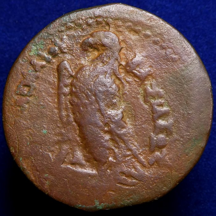 PTOLEMAISKE KONGER AF EGYPTEN. Ptolemy II Philadelphos. 285-246 BC. Æ Diobol Alexandria mint. Reverse: Eagle with closed wings standing left on thunderbolt  (Ingen mindstepris)