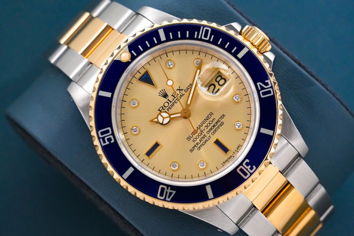 Rolex - Submariner Date Sultan Dial Diamond Index Gold/Steel - 16613 - Mænd - 2000-2010