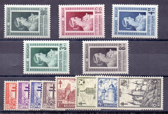 Belgien 1950/1951 - 2 komplette bind med atletikblok - OBP / COB 823/875 + BL29 + ekstra 'Heraldic Lion - OBP / COB 823/875 + BL29 + extra 'Heraldieke Leeuw