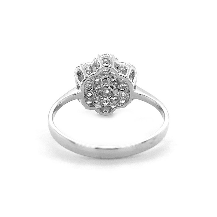 Ring - 14 karat Hvidguld -  0.74ct. tw. Diamant (Natur)