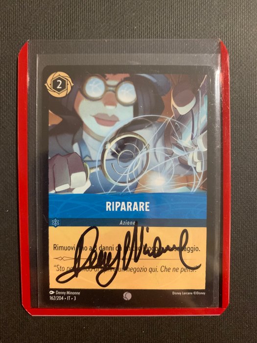 Ravensburger Disney Lorcana - 1 Card - Denny Minonne Author Signed - Riparare IT3 NM NO RESERVE PRICE