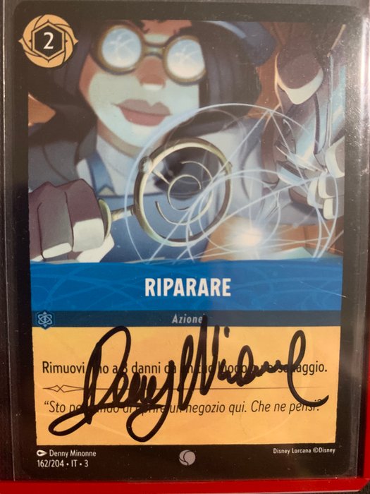 Ravensburger Disney Lorcana - 1 Card - Denny Minonne Author Signed - Riparare IT3 NM NO RESERVE PRICE