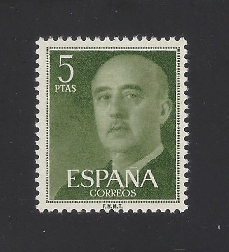 Spanien 1955/1956 - Frank farvefejl 5 pesetas