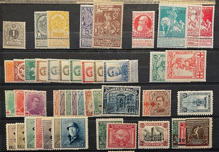 Belgien 1865/1932 - Udvalg af serier og frimærker - POSTFRIS - ex OBP 26/374C