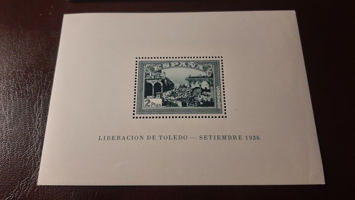 Spanien 1937 - I årsdagen for den nationale opstand Komplet serie af 2 blokark Meget god bevaring - Edifil 836/837