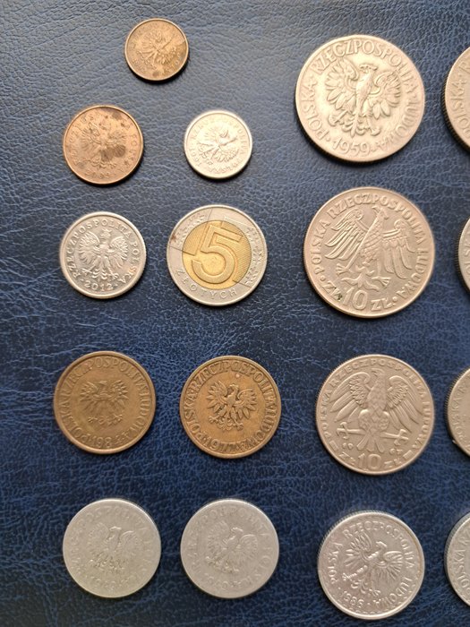 Polen. A Collection of 55x Old Polish Coins  (Ingen mindstepris)