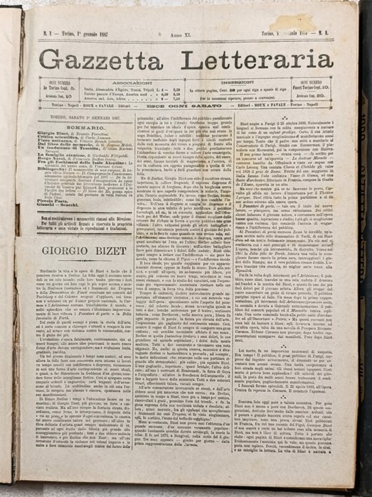 Rivista Gazzetta Letteraria - Lotto di 105 numeri - 1887-1888