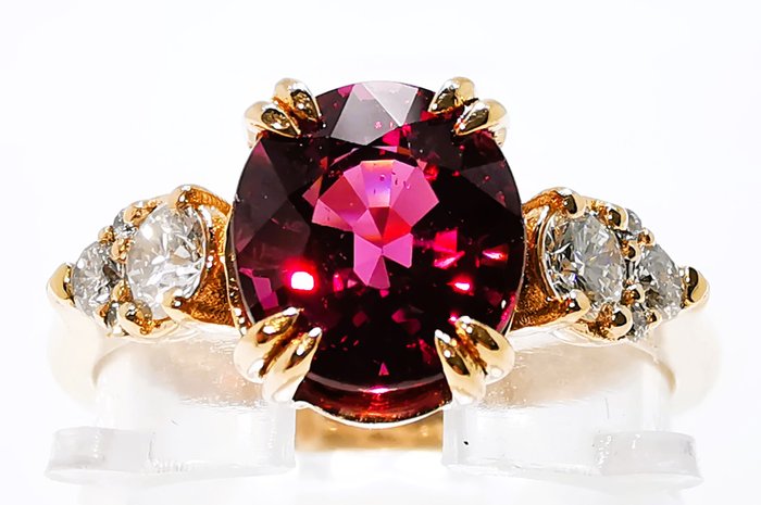 Ingen mindstepris - Ring - 18 kraat Rosaguld INGEN RESERVE RHODOLITE Ekstra fin farvekvalitet 278 ct uden behandling! -  274ct tw Spinel - Diamant