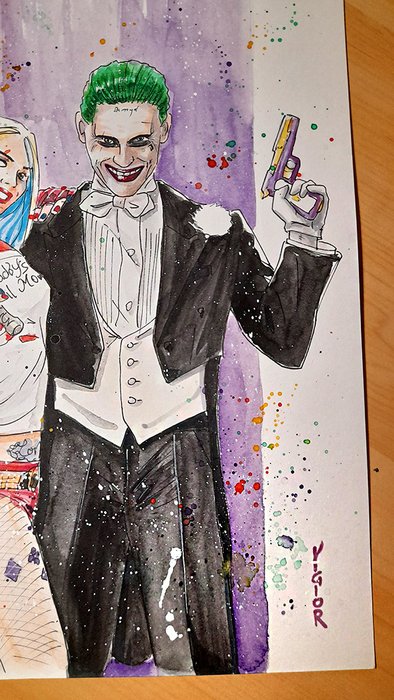 Giordano, Vincenzo - 1 Original colour drawing - Harley Quinn, Joker, Joker Loves Harley - 2024