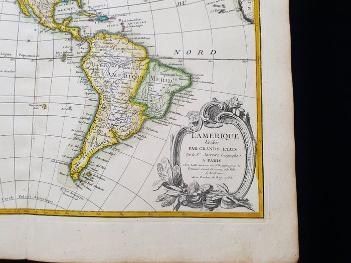 America - Canada / Mexico / USA / Nordamerika / Sydamerika; G. Rizzi Zannoni / Janvier / Lattre - L'Amerique, divisee par Grands Etats - 1761-1780