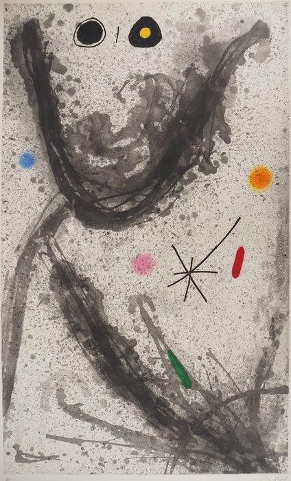 Joan Miro (1893-1983) - Puisatier : Personnage surréaliste à l'étoile